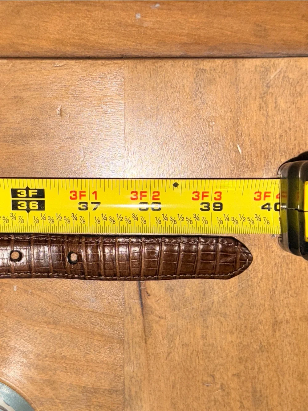NWT Brighton Women’s Brown Textured Leather Belt with Metal Chain-39.5”-L